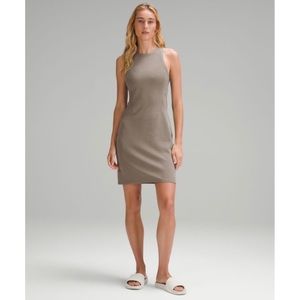 Brand New Lululemon Ribbed Softstreme Slim-Fit Tank Dress in Nomad